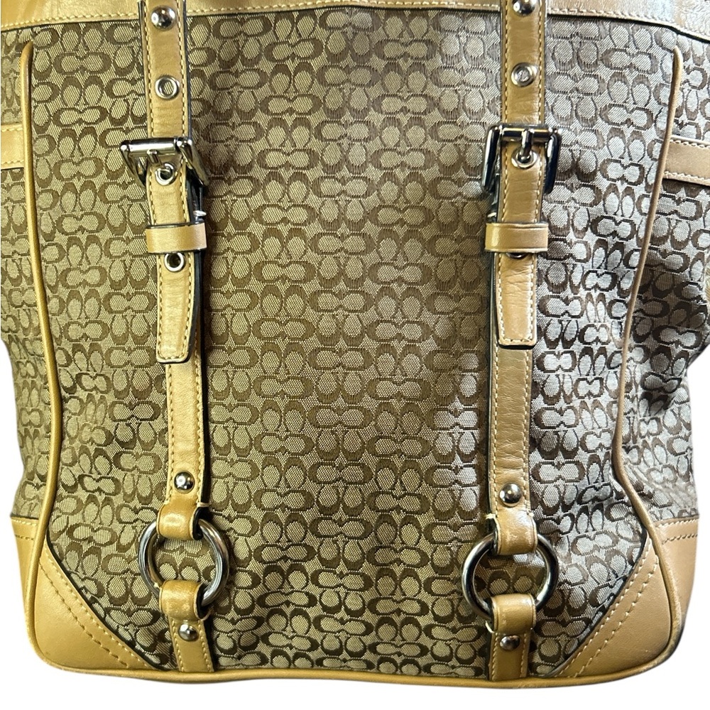 Coach Tan and Brown Tote Bag